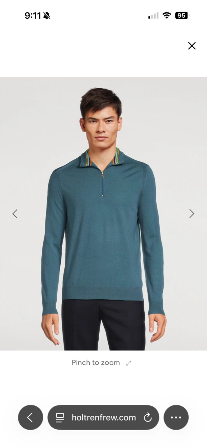 Paul Smith Men's Quarter Zip Sweater - photo 2