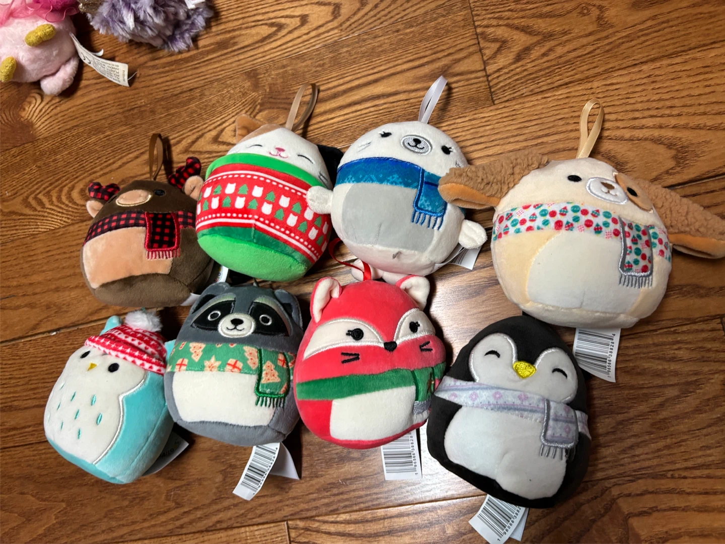 Set of 7 Holiday Squishmallows Mini Plush Ornaments