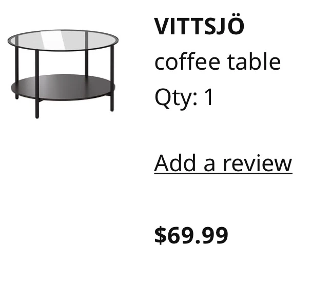 IKEA VITTSJÖ Coffee Table - photo 2