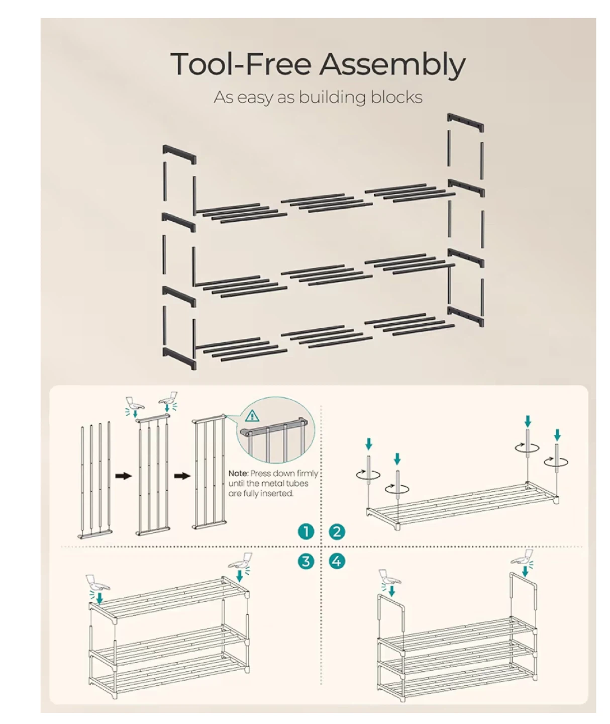Shoe Rack, 3-Tier Shoe Organizer, - photo 4