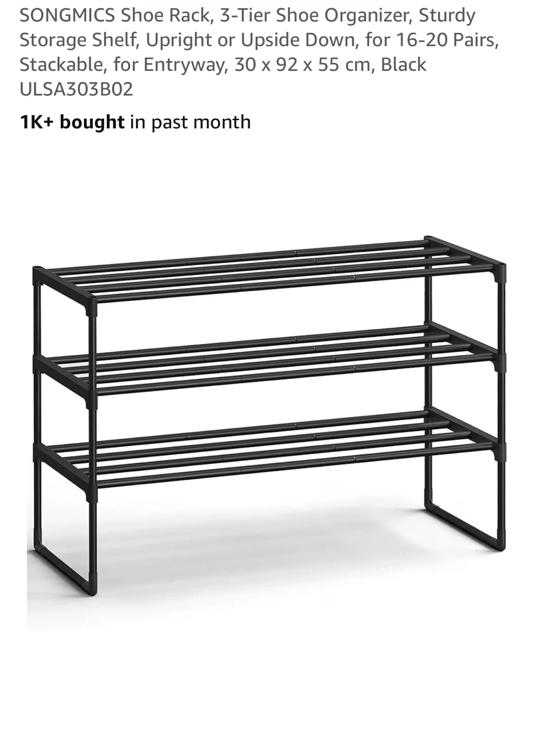 Shoe Rack, 3-Tier Shoe Organizer,
