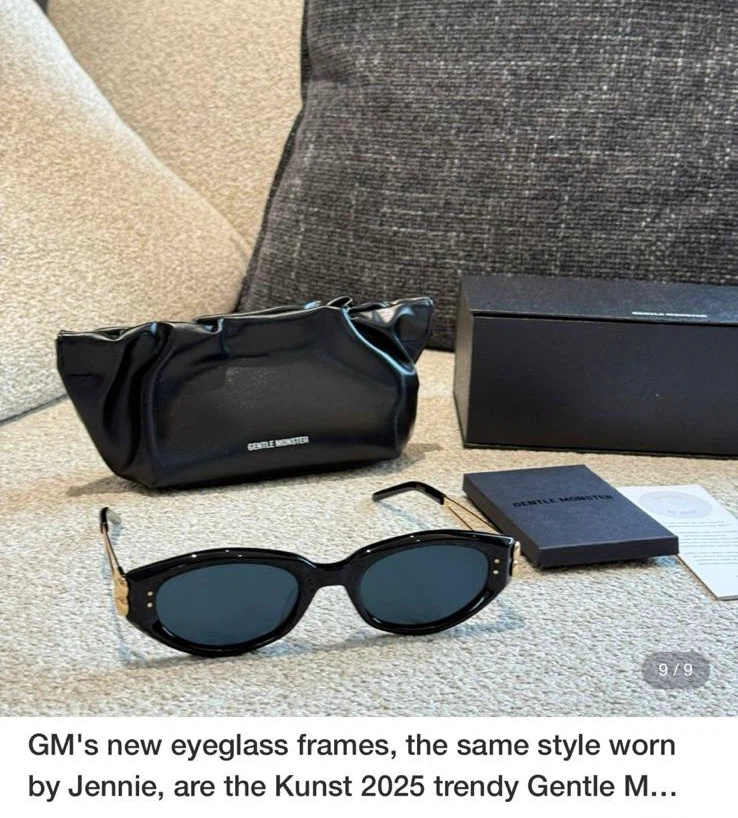 Gentle Monster Black Oval Sunglasses