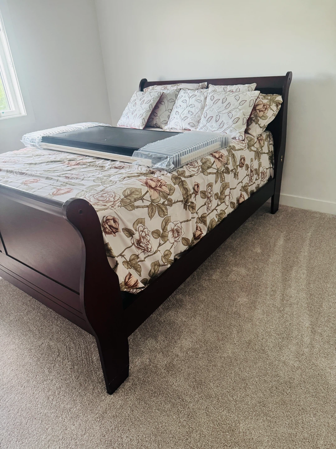 Queen bed fame+ box spring + mattress available