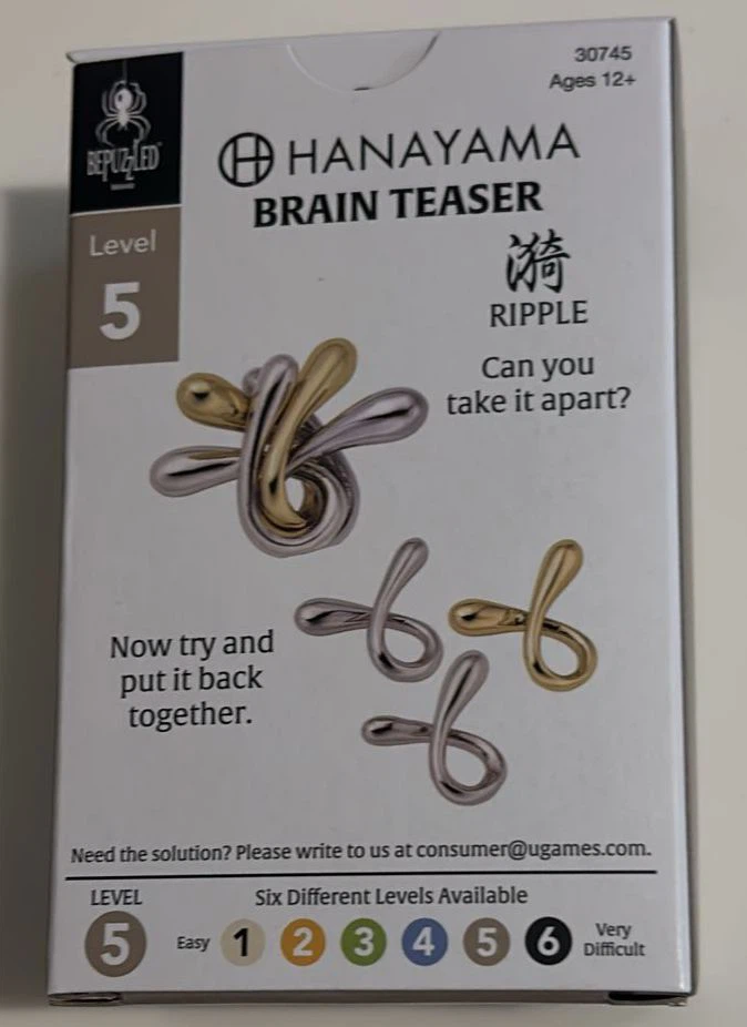 Hanayama Brain Teaser Puzzles - Level 5 Ripple