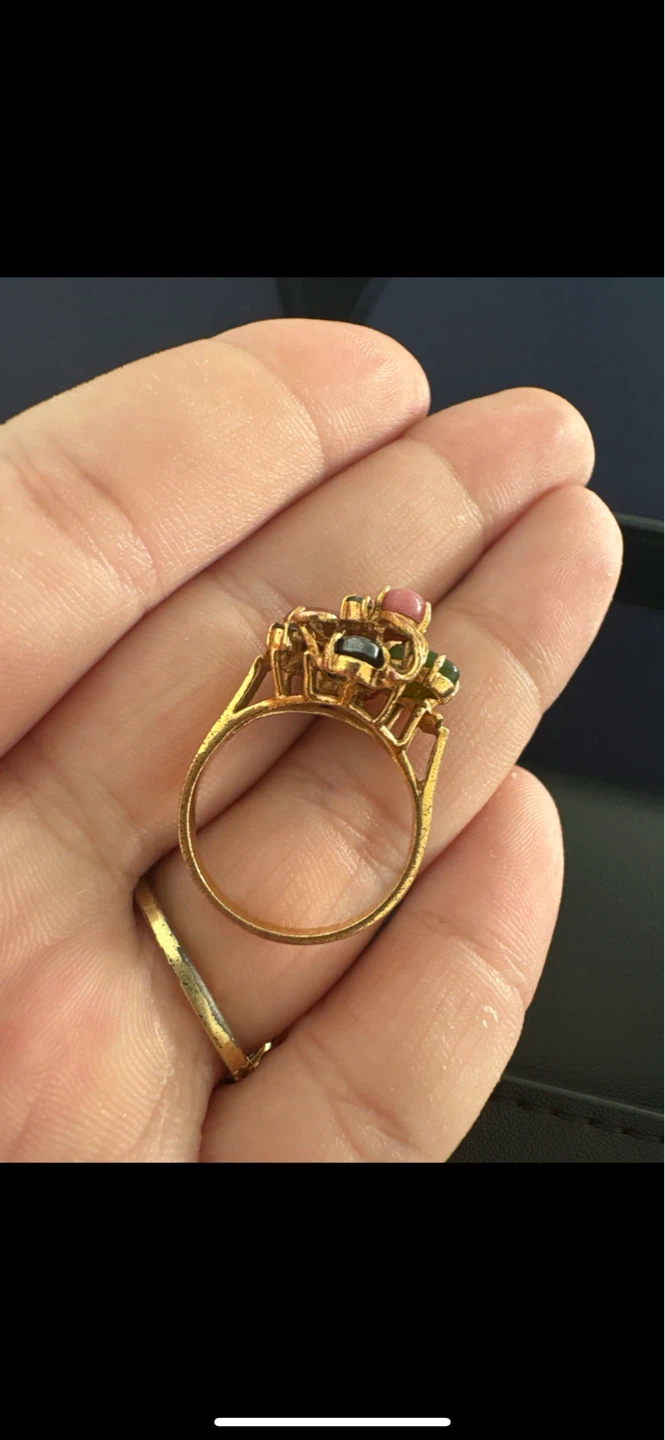 Gold Tone Ring with Gemstones - photo 2