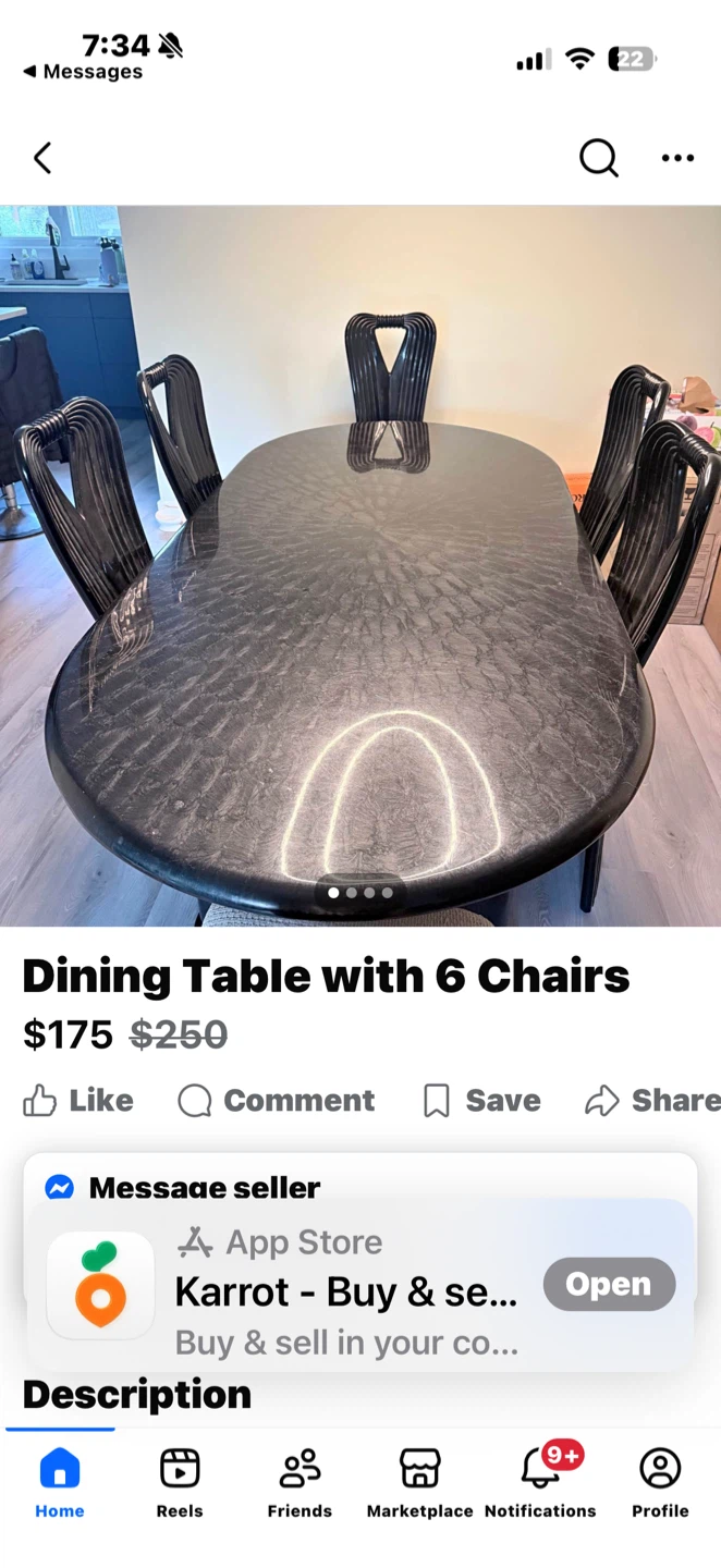 Dining Table with 6 Chairs