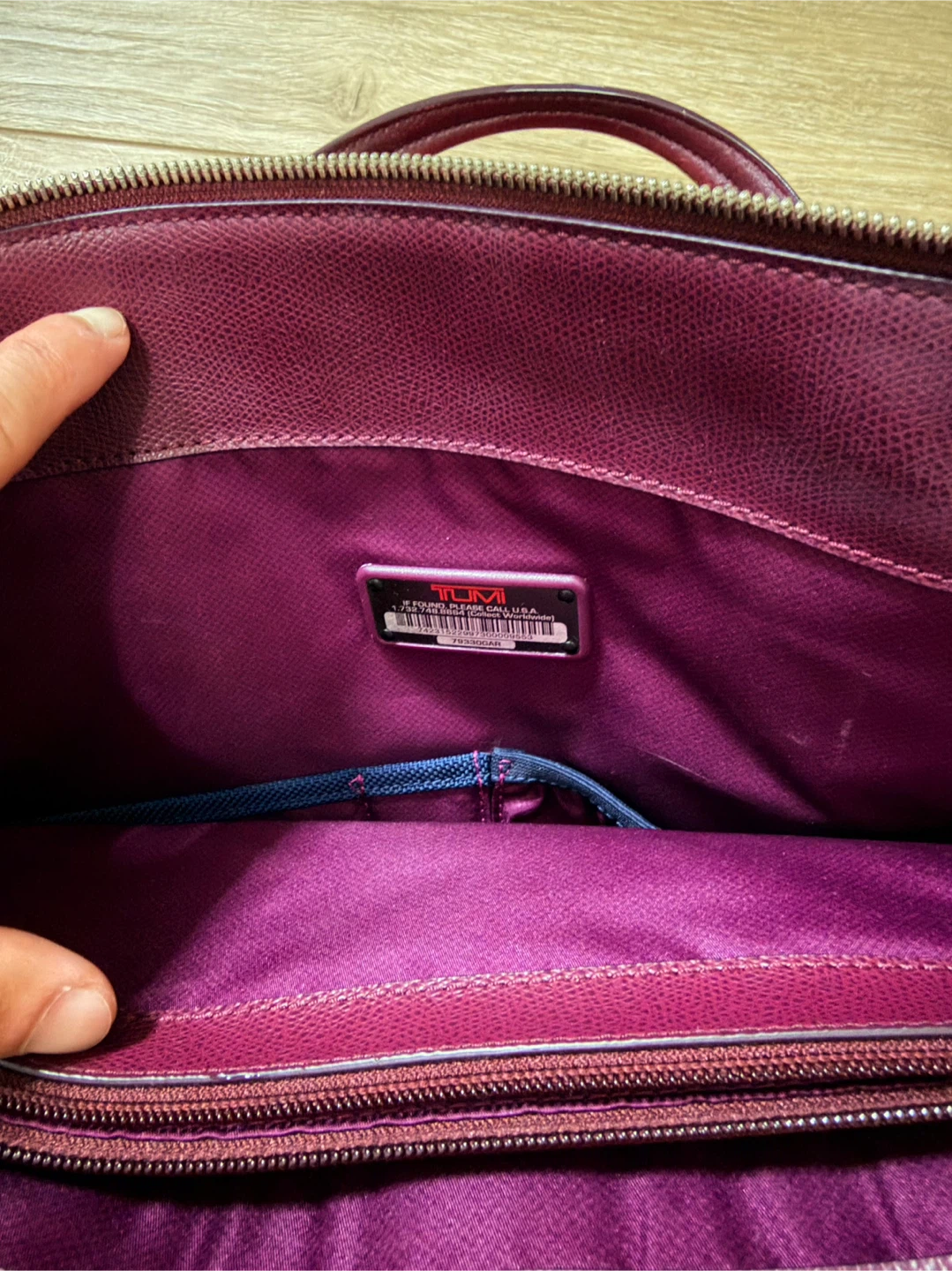 Tumi Purple Leather Tote Bag - photo 3