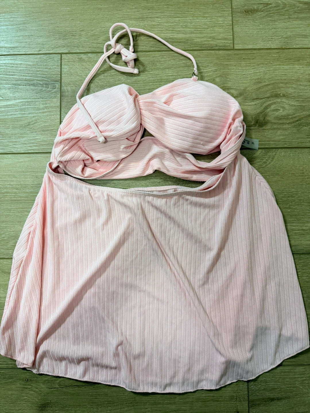 Pink Ribbed Bikini Swimsuit