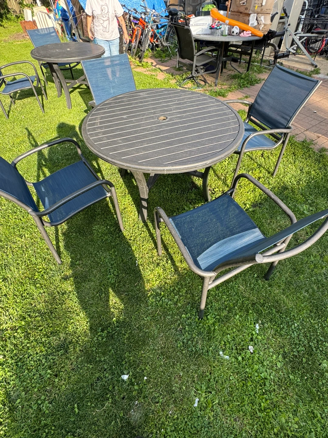 Round Patio Dining Set with 4 Chairs
