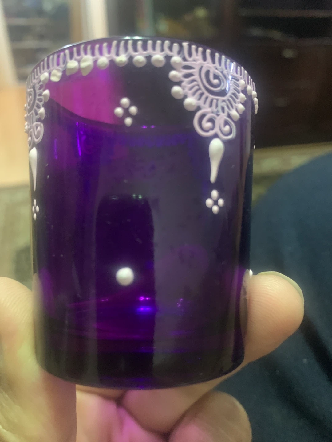 Purple Glass Decorative Holder