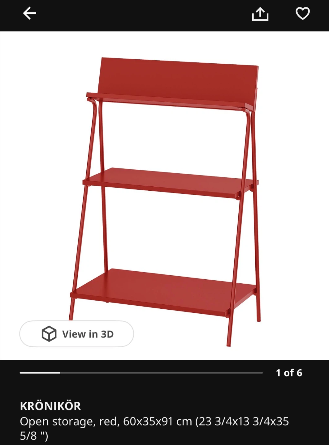 IKEA KRÖNIKÖR Red Shelf - Like New - photo 2