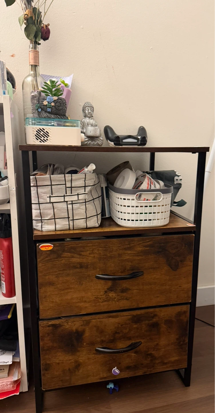 Rustic Brown 2-Drawer Nightstand