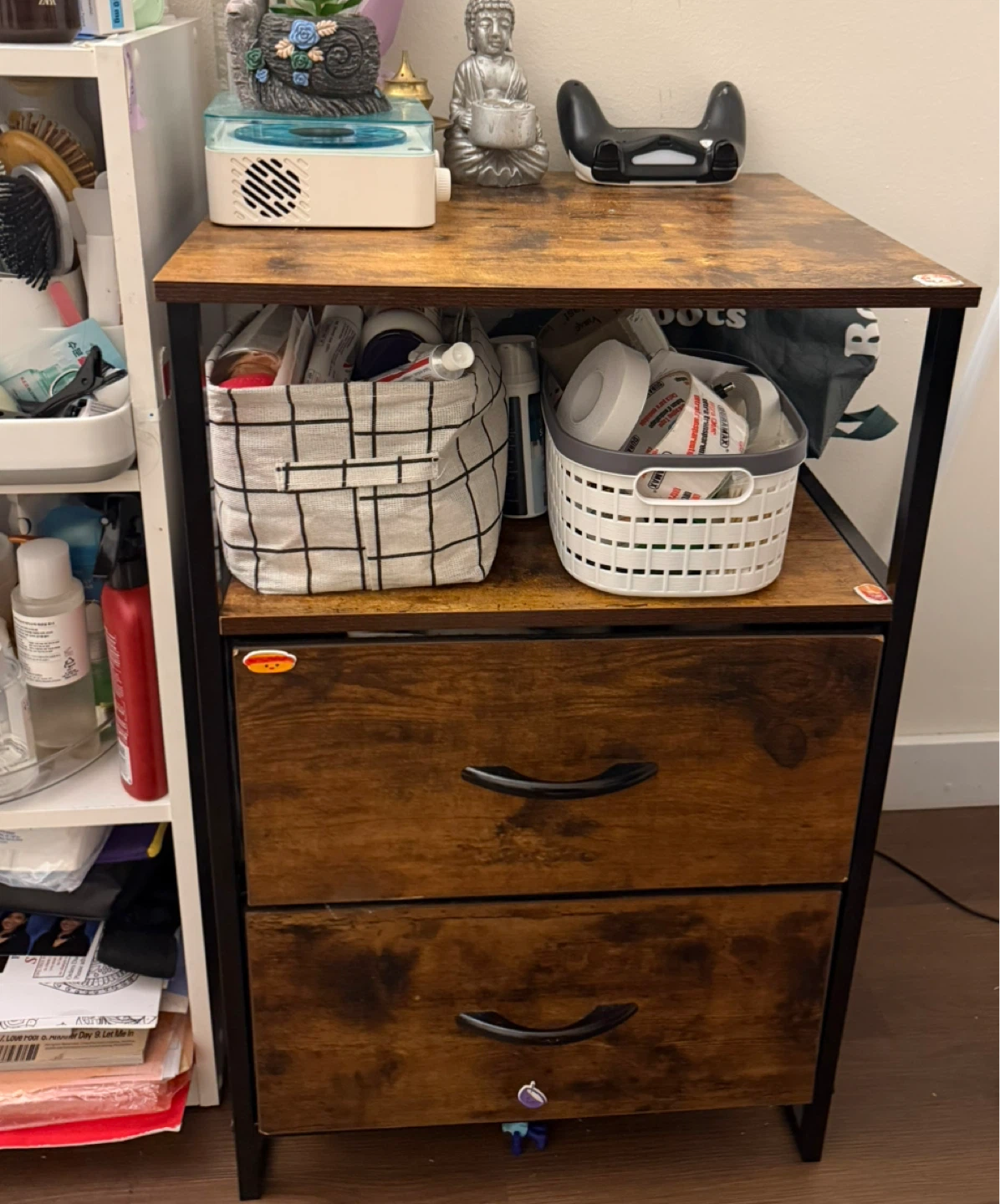 Rustic Brown 2-Drawer Nightstand - photo 2