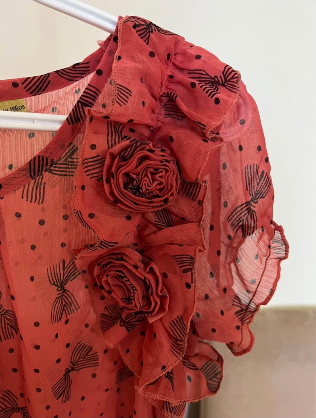 Red Bow & Polka Dot Blouse with Flowers ⚽️ - photo 3