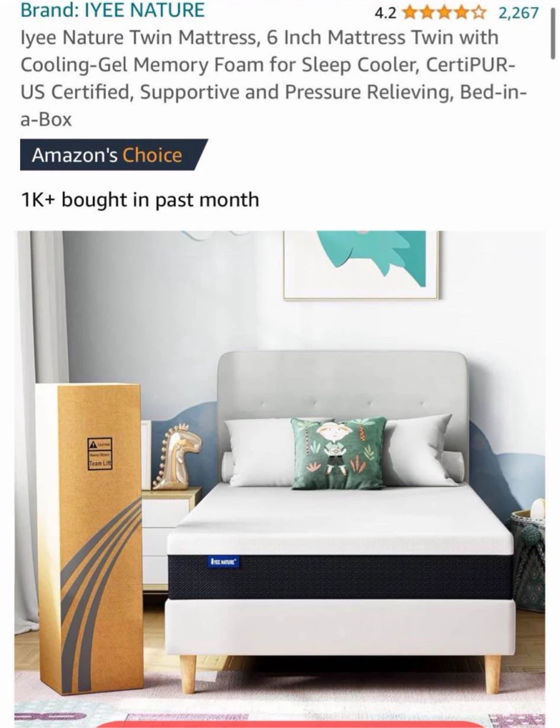 IYEE NATURE Twin Mattress - photo 2