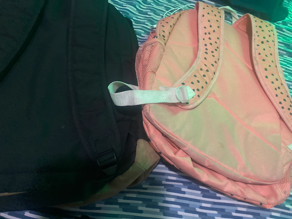 2 Backpacks: Black & Pink with Polka Dots - photo 2
