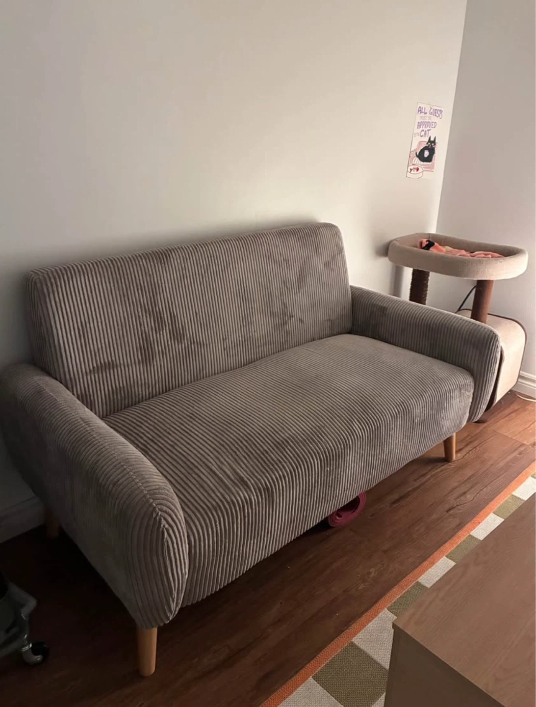 Grey Corduroy Loveseat from Wayfair