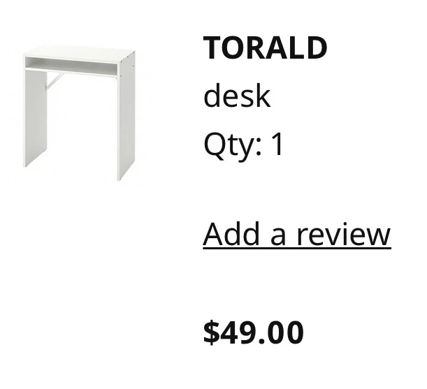 IKEA TORALD desk - White - photo 2