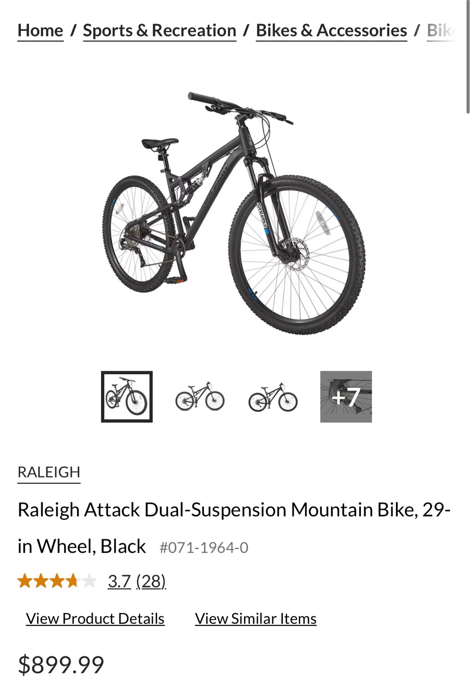 Raleigh Full Suspension Mountain Bike