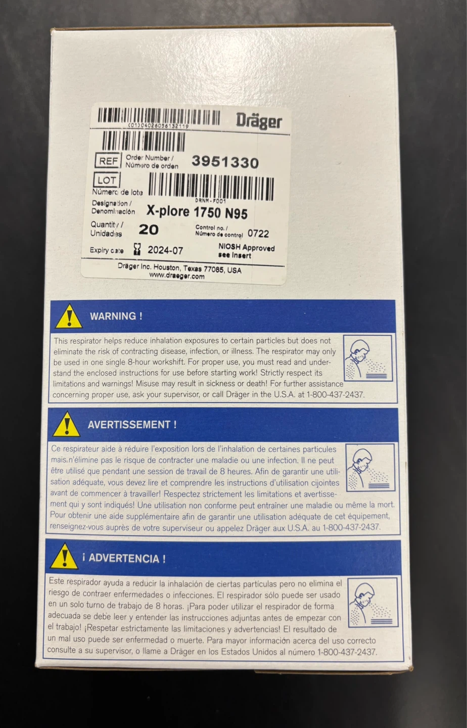 Dräger X-plore 1750 N95 Particulate Respirator - photo 4