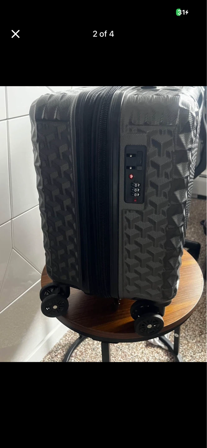 Black Geometric Pattern Spinner Suitcase - photo 2