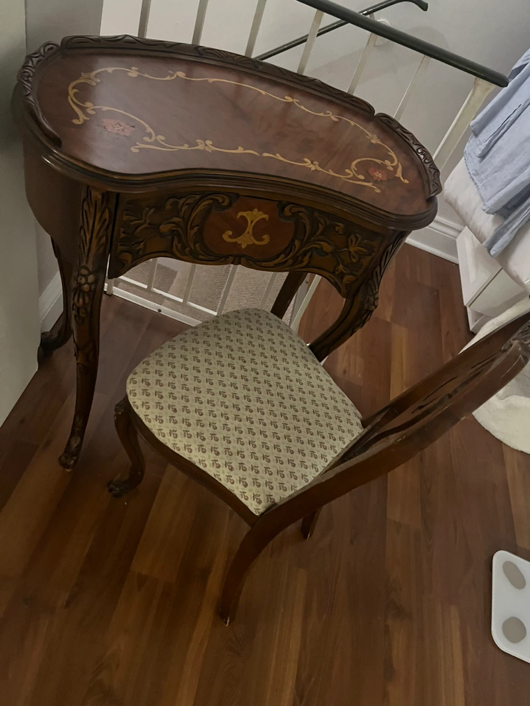 Antique Vanity Table and Chair Set