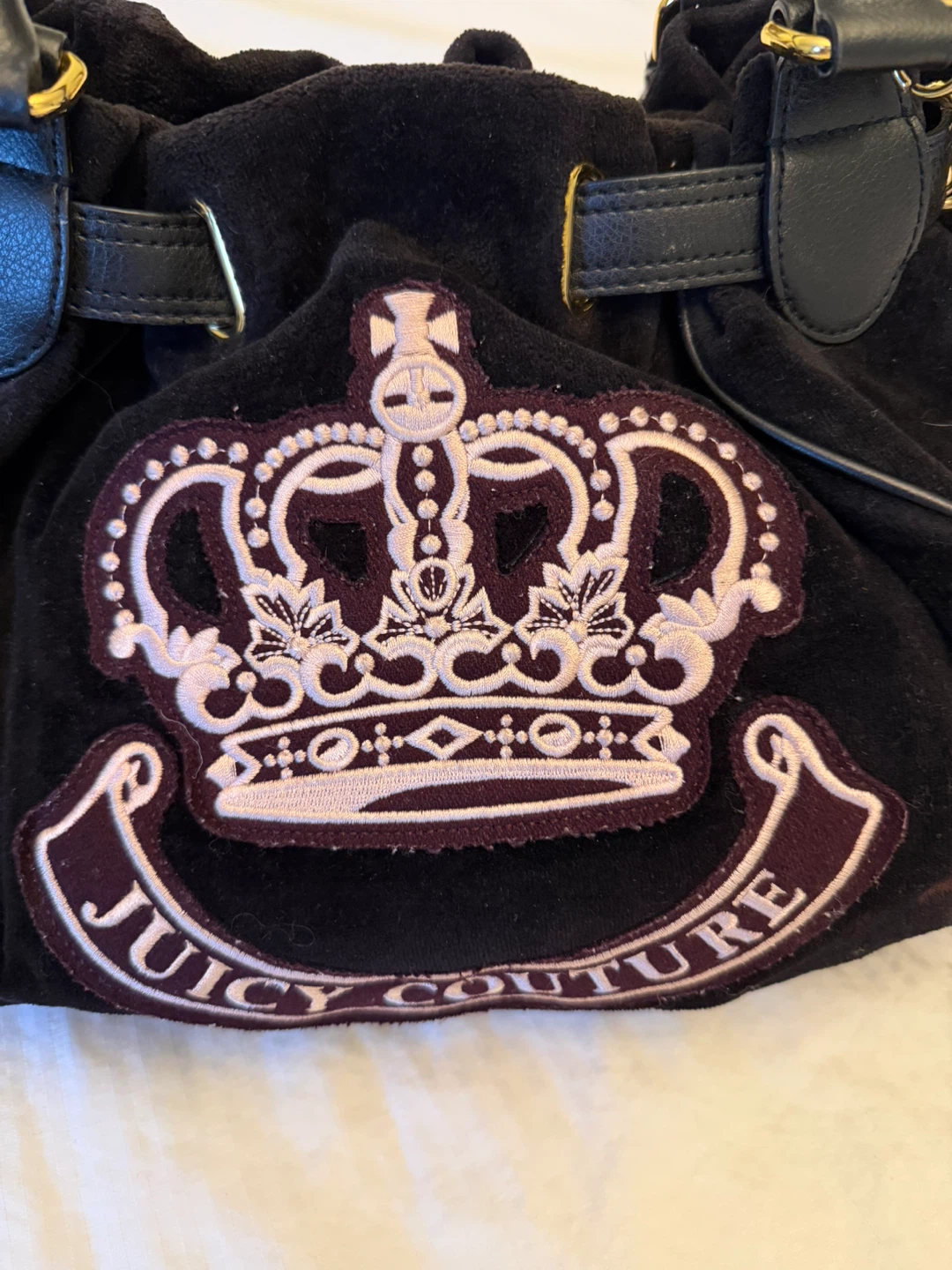 Juicy Couture Daydreamer black velour satchel bag - photo 2