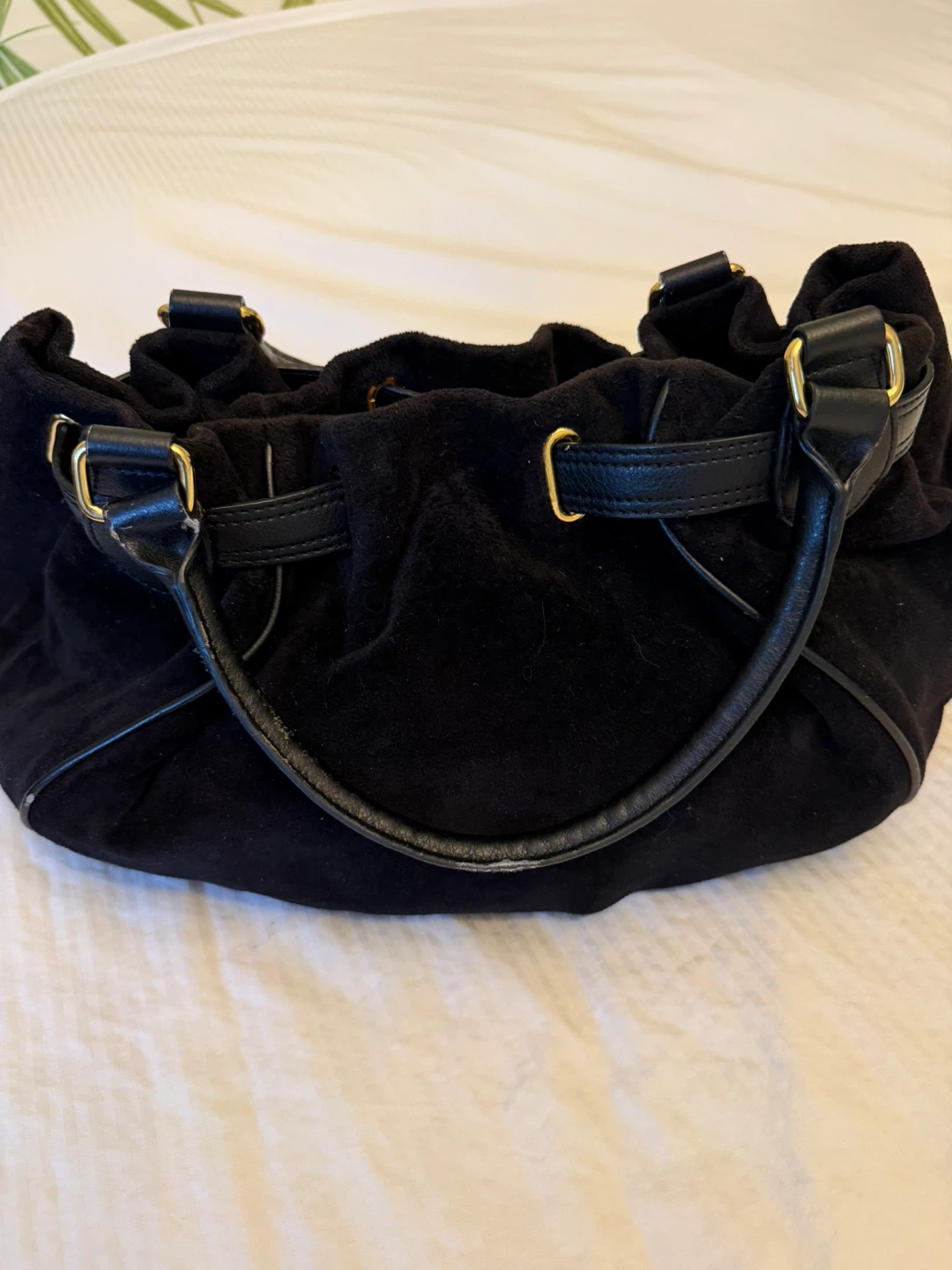 Juicy Couture Daydreamer black velour satchel bag - photo 3
