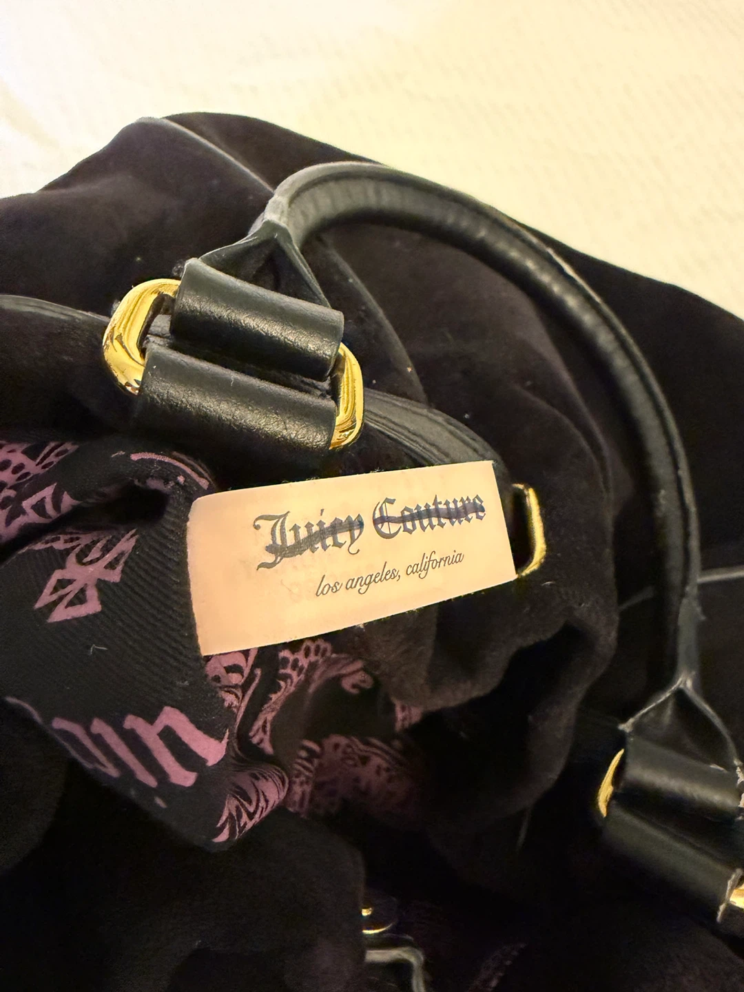 Juicy Couture Daydreamer black velour satchel bag - photo 5