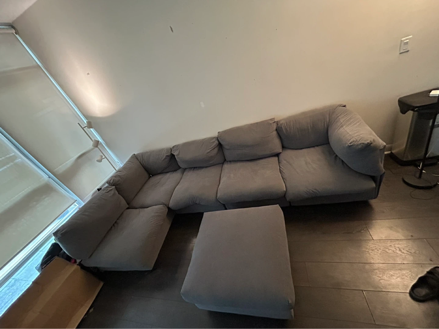 Grey Sectional Sofa with Ottoman