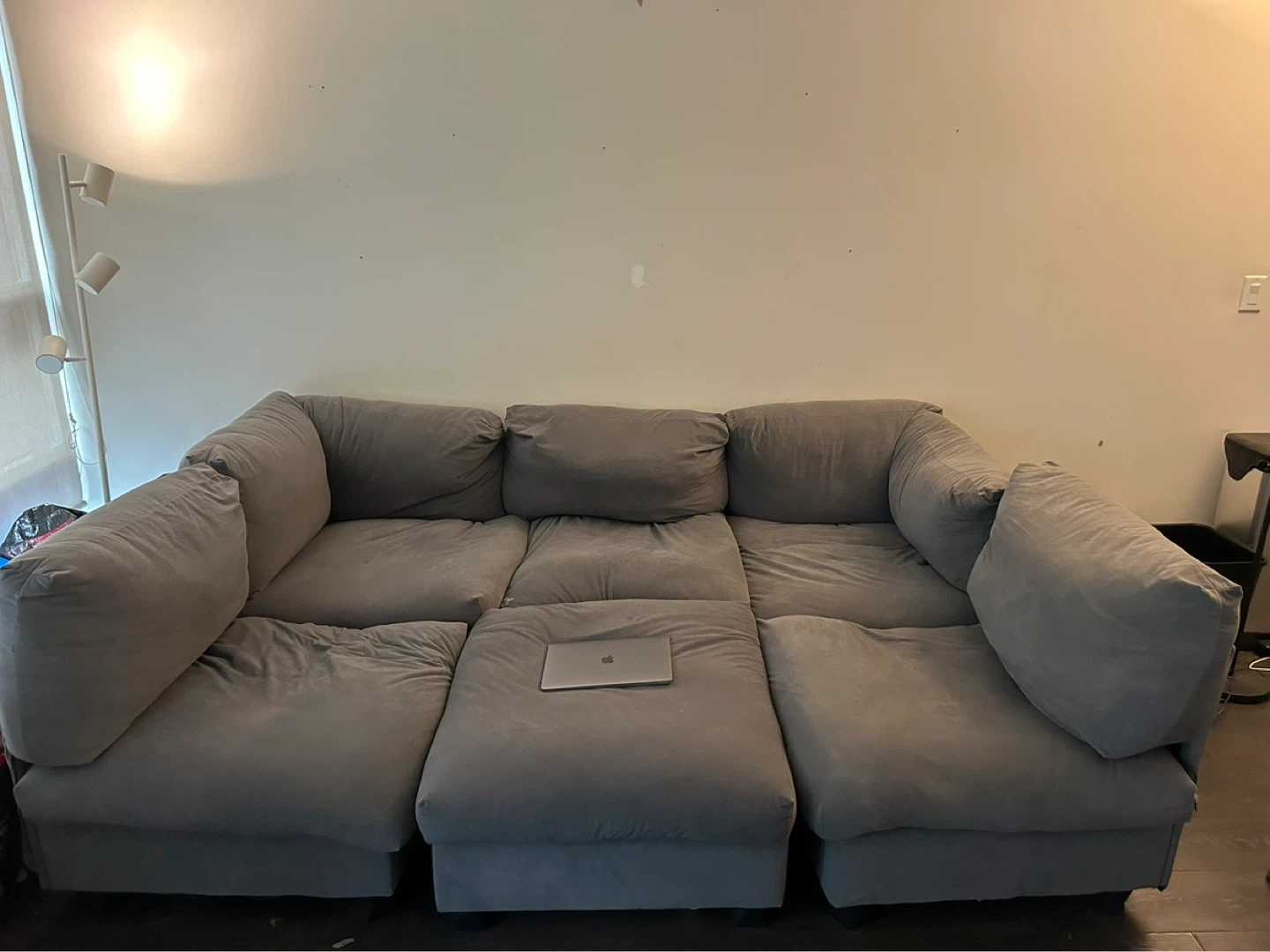 Grey Sectional Sofa with Ottoman - photo 5