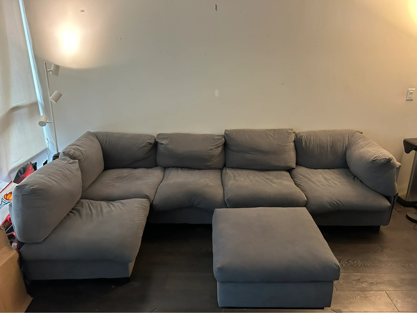 Grey Sectional Sofa with Ottoman - photo 3