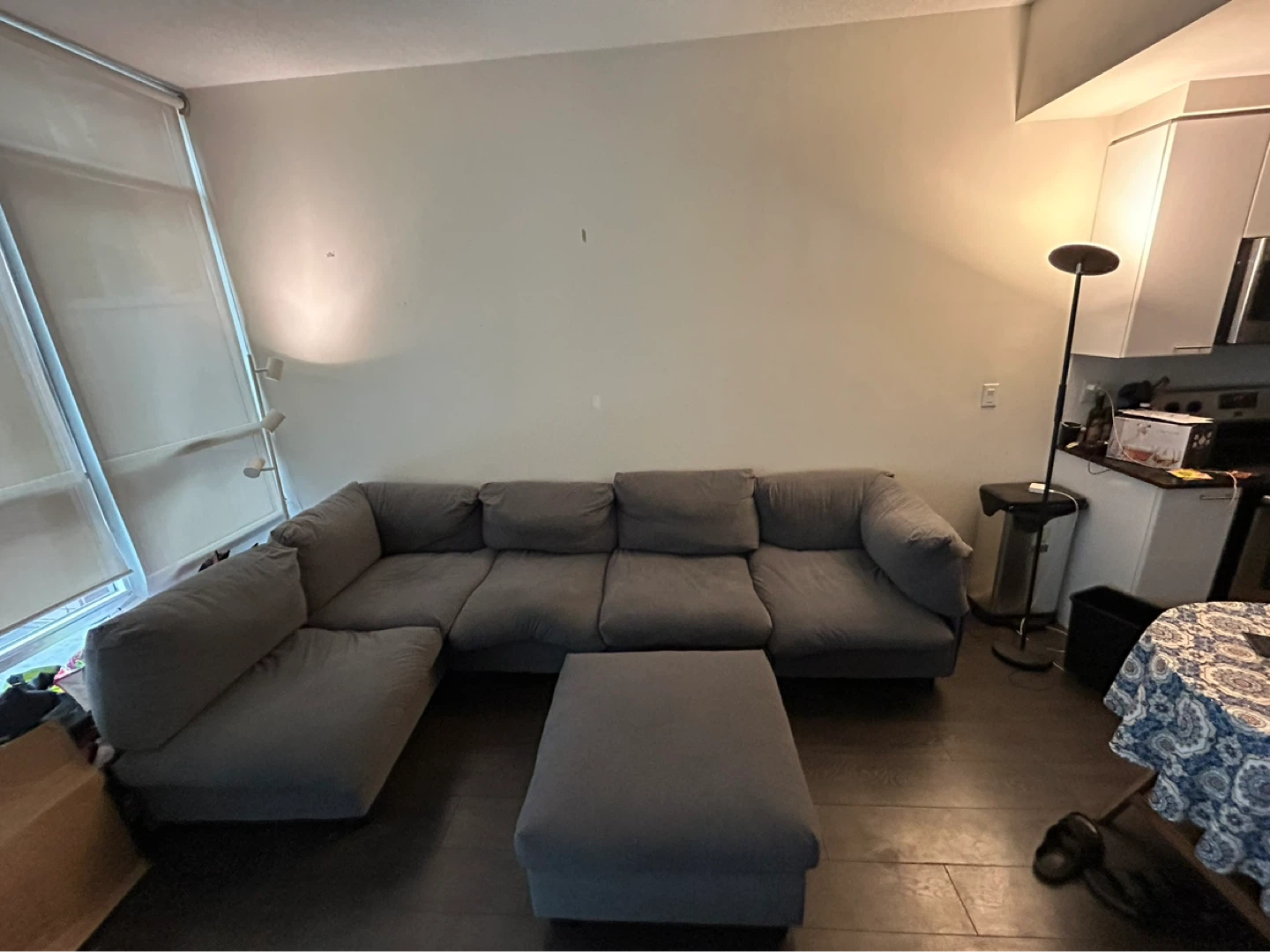 Grey Sectional Sofa with Ottoman - photo 2
