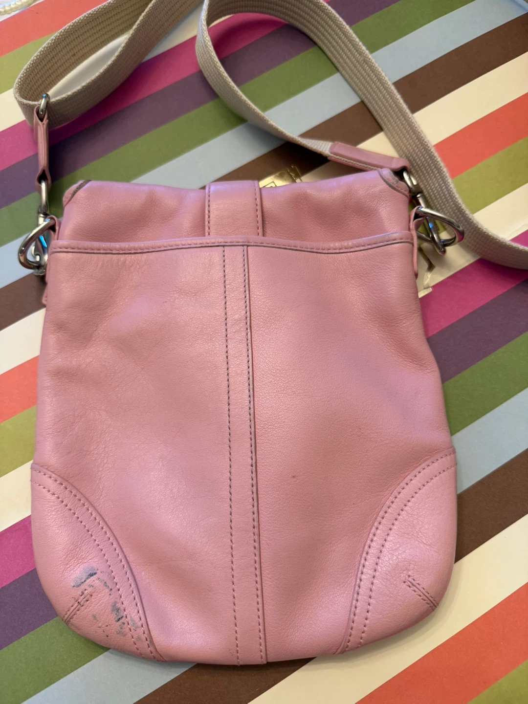 Vintage Y2K Coach pink leather crossbody bag - photo 3