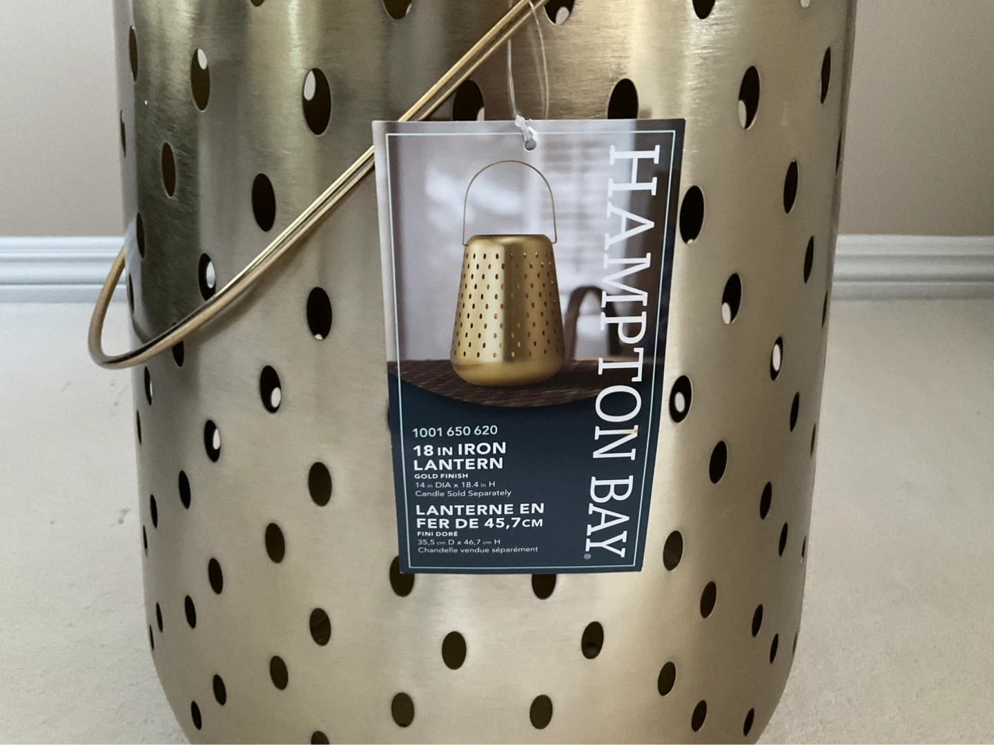 Hampton Bay 18" Iron Lantern - Gold - photo 4