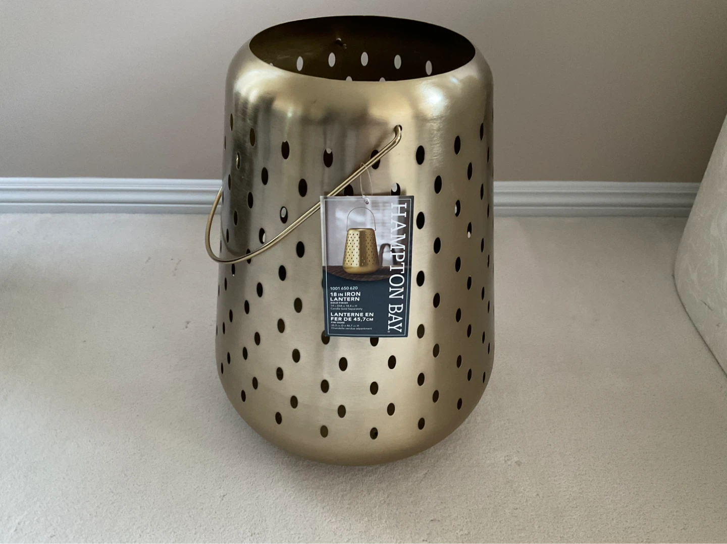 Hampton Bay 18" Iron Lantern - Gold - photo 2