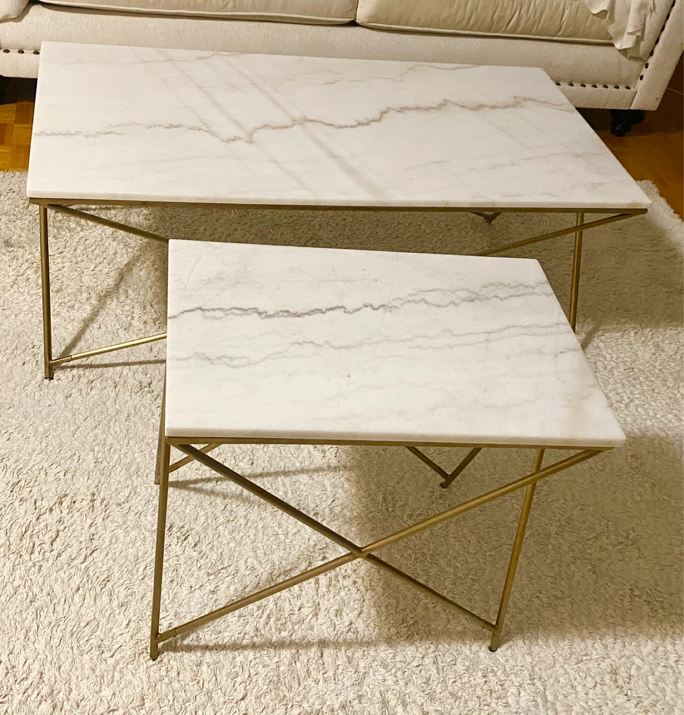 Marble Top Coffee Table Set - photo 2