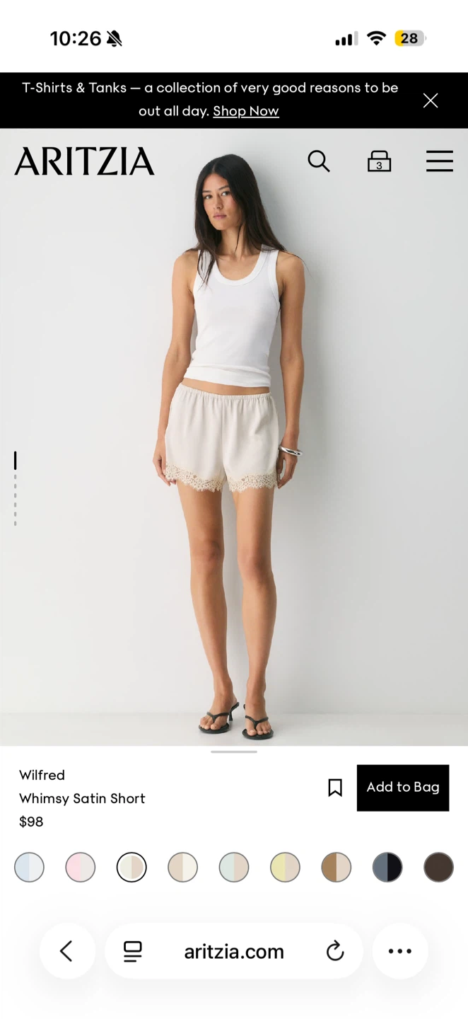 Aritzia Wilfred Whimsy Satin Short
