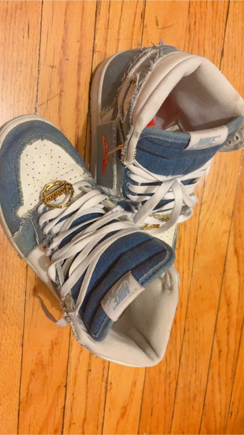 Nike Air Jordan 1 High Denim Sneakers - photo 2