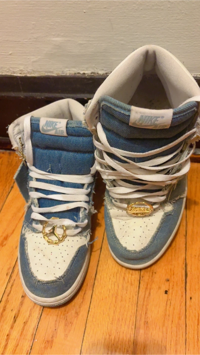 Nike Air Jordan 1 High Denim Sneakers - photo 4