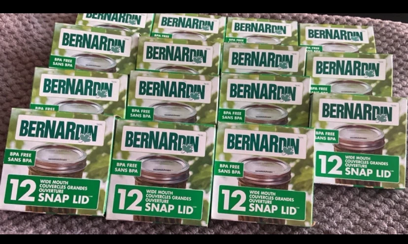 15 Bernardin Wide Mouth Snap Lid Jar Lids - 12 Count