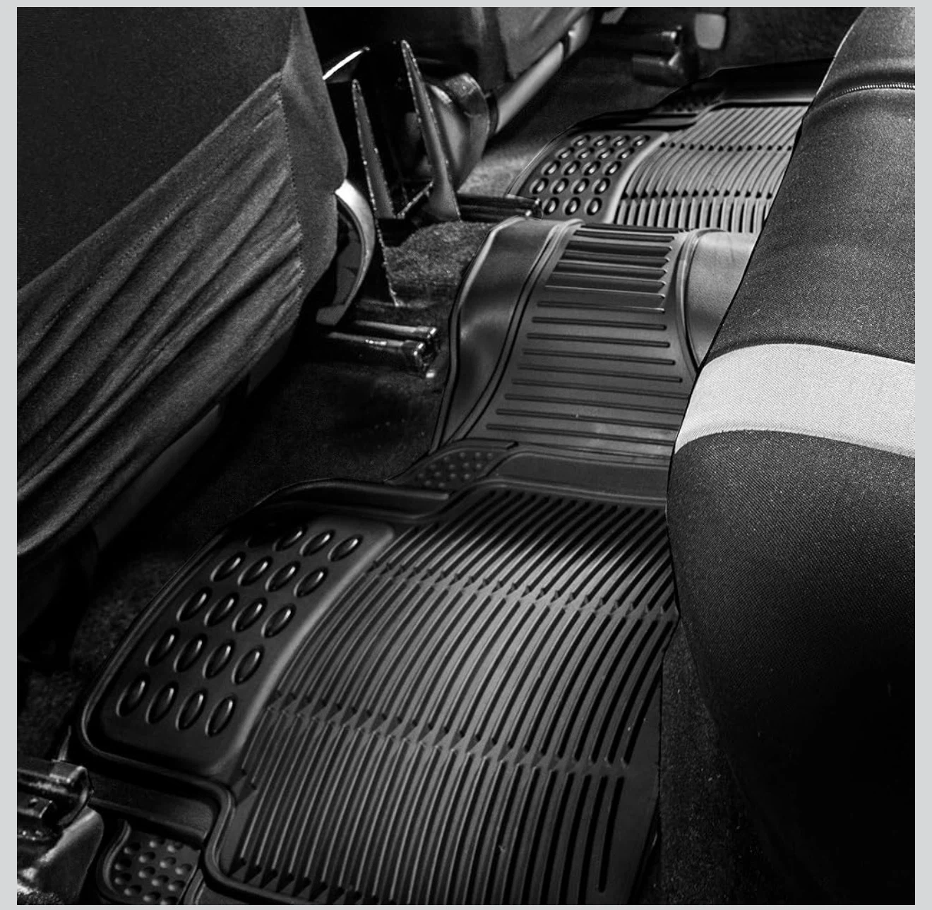 Black Rubber Car Floor Mats Set - photo 4