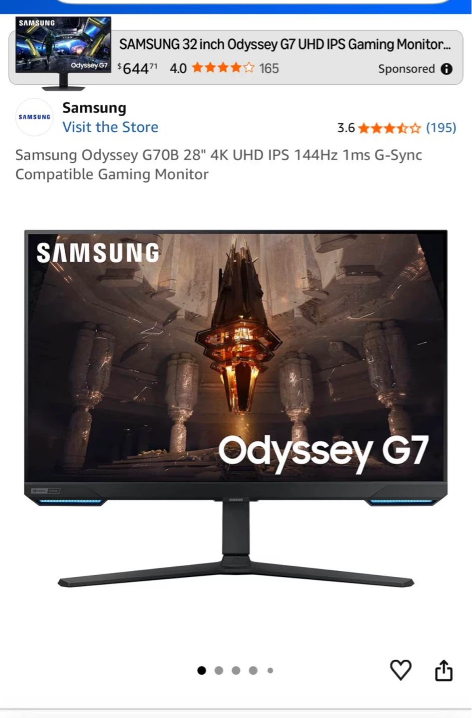 Samsung Odyssey G7 Gaming Monitor