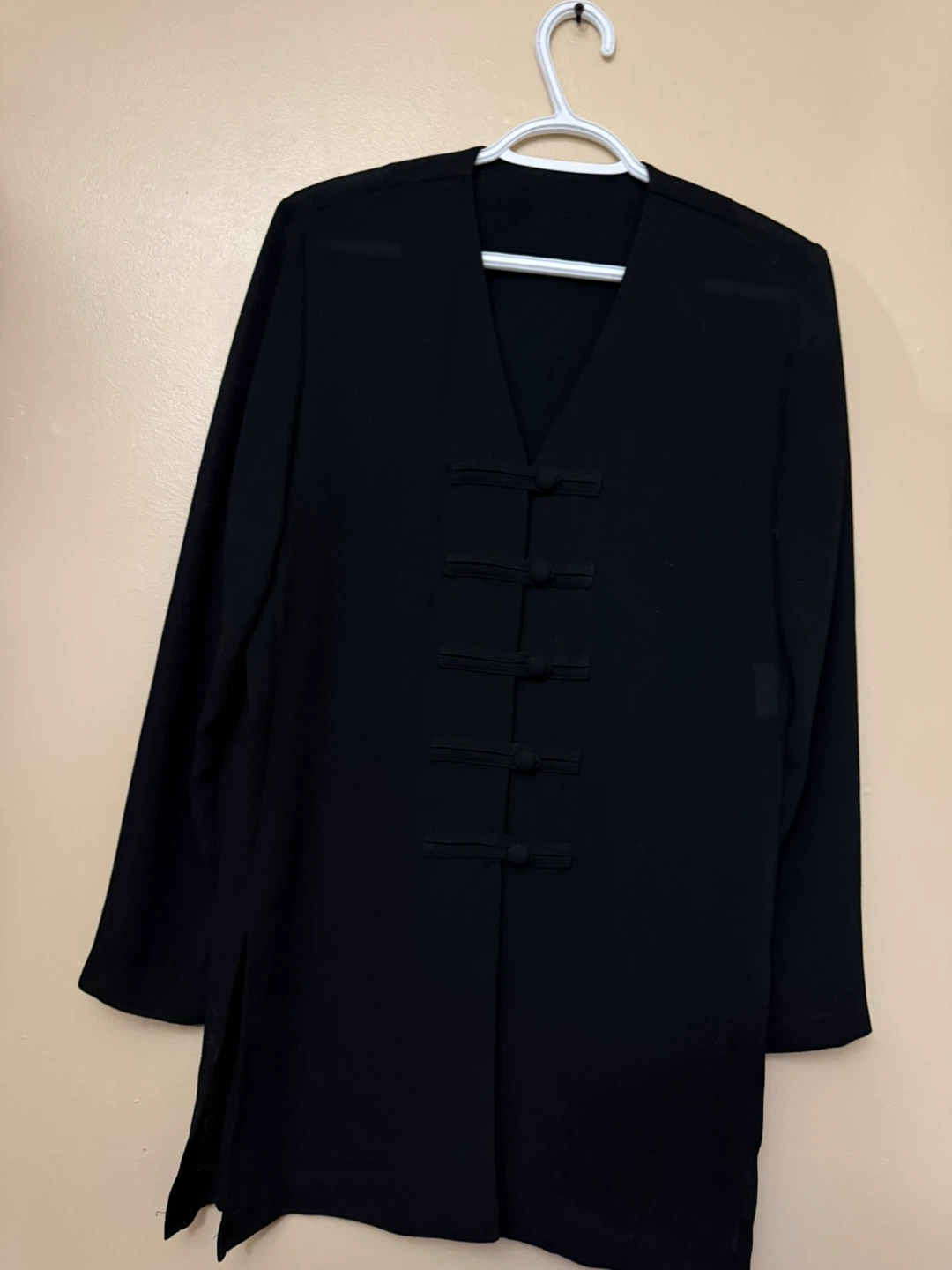 Long Black Tunic Blouse Women’s 9/10 - photo 3