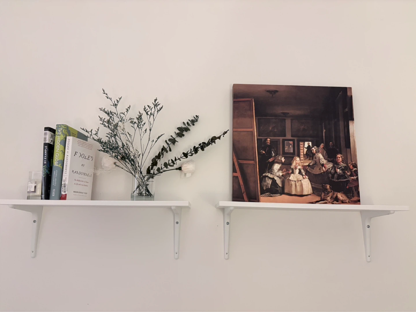 White Wall Shelf with Brackets