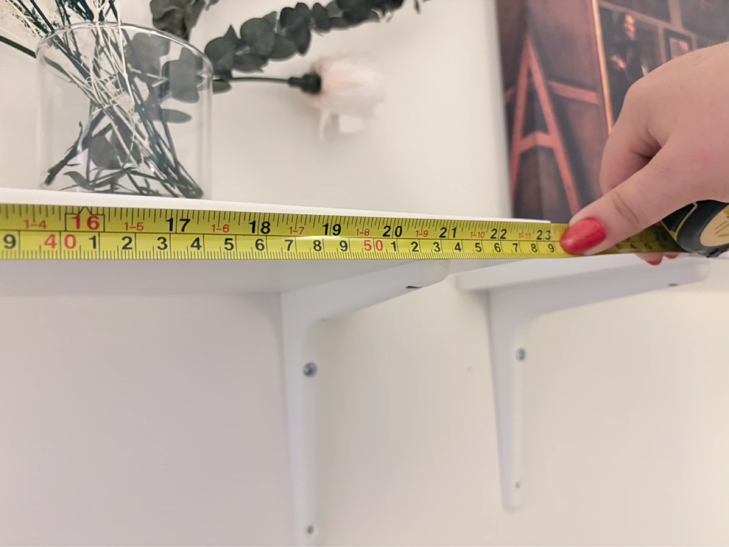 White Wall Shelf with Brackets - photo 3