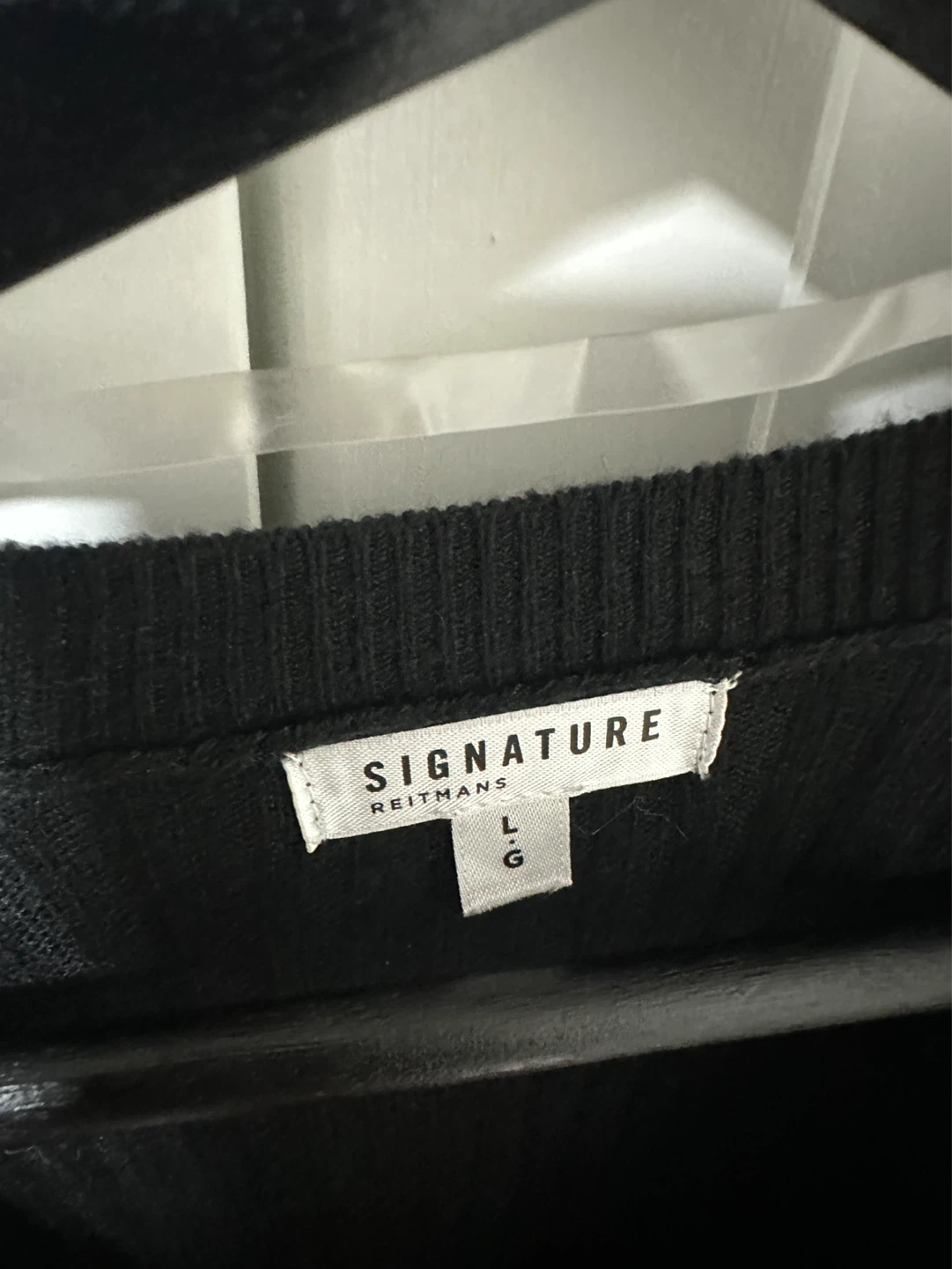 SIGNATURE by Reitmans Black Ribbed Knit Sweater Dress - Large - photo 2