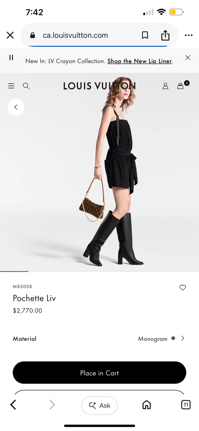 Louis Vuitton Pochette Liv Monogram Bag - photo 3
