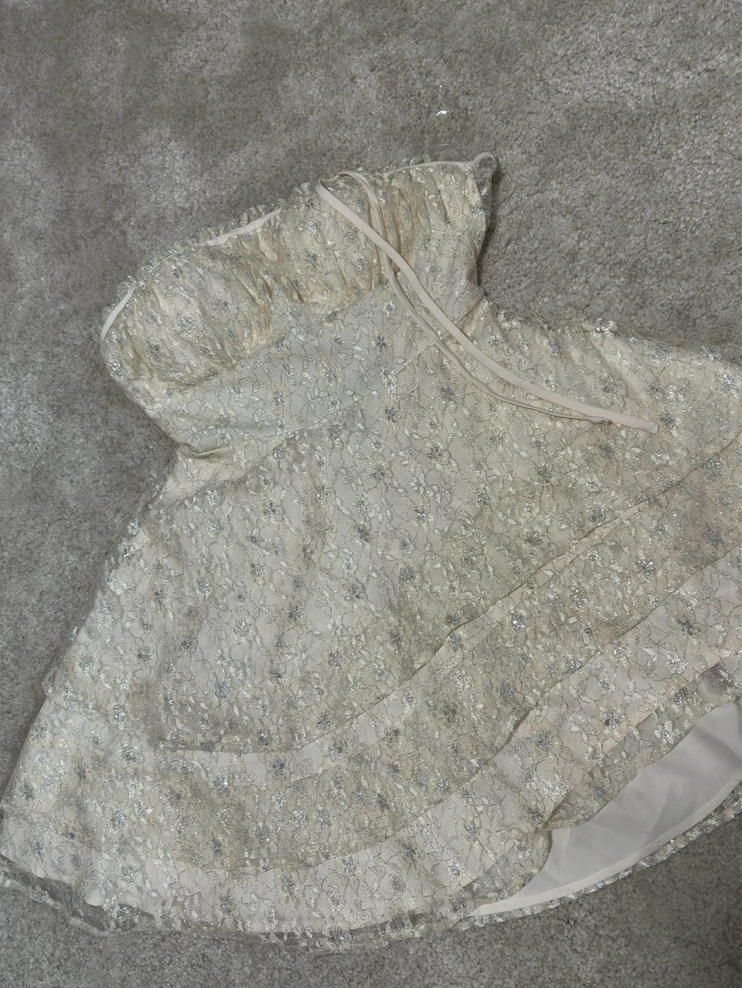 New Fashion Nova Solene Lace Mini Dress - Ivory - Size M - photo 2