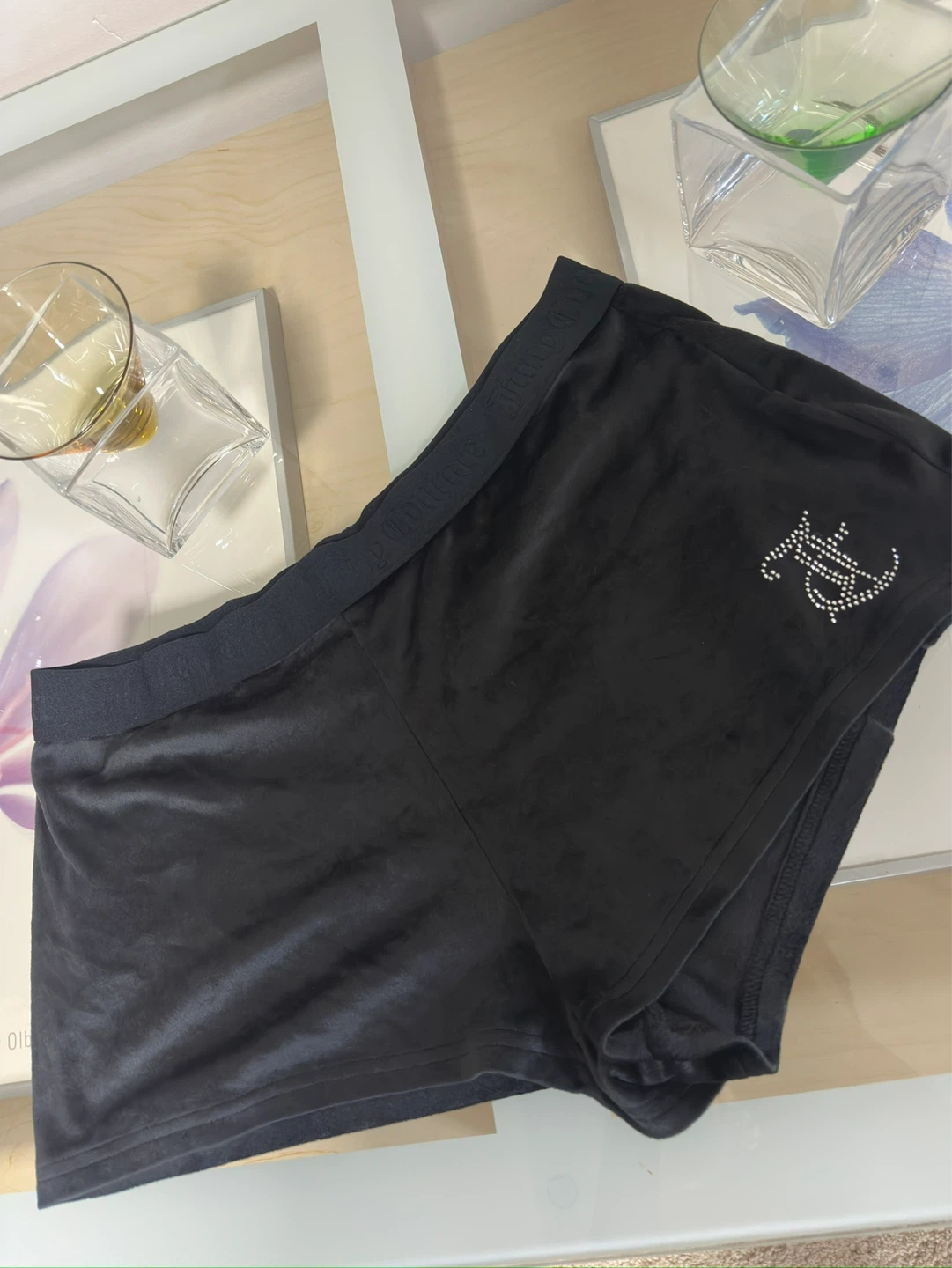Juicy Couture Black Velour Shorts